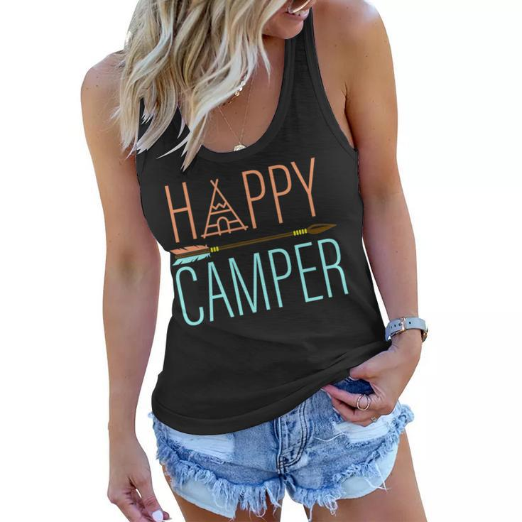 Happy Camper Funny Camping Women Flowy Tank