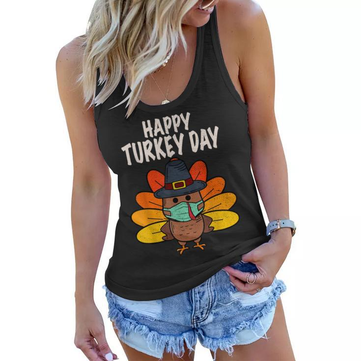 Happy Turkey Day Funny Thanksgiving 2021 Autumn Fall Season  V2 Women Flowy Tank