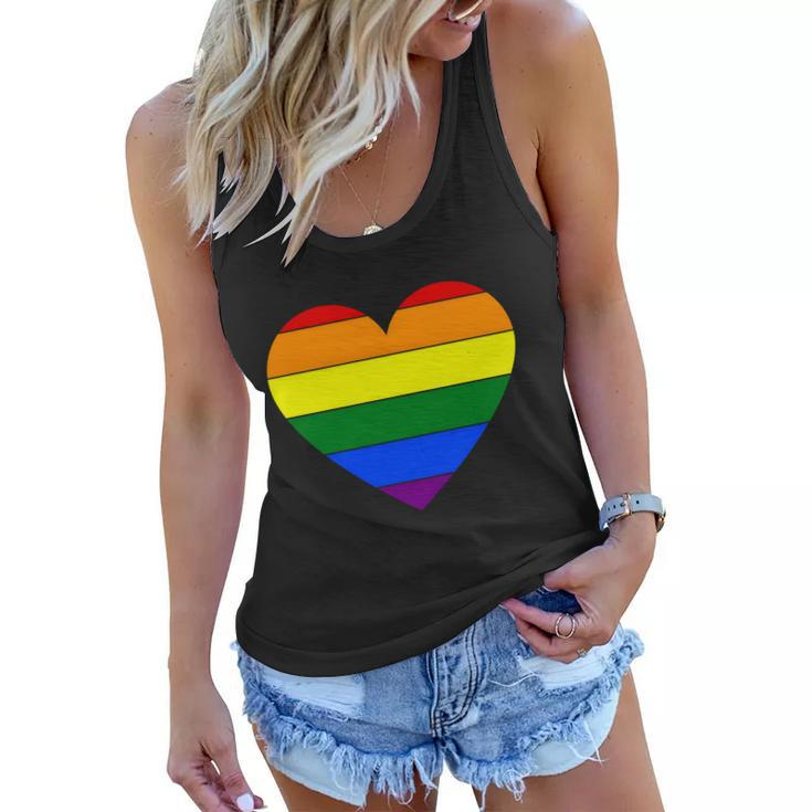Heart Lgbt Gay Pride Lesbian Bisexual Ally Quote V3 Women Flowy Tank