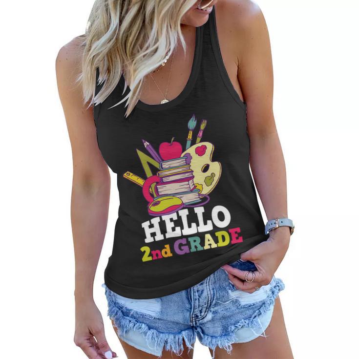 Hello 2Nd Grade Back To School Team Second Grade Women Flowy Tank