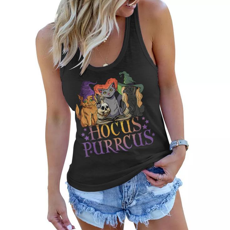 Hocus Purrcus Halloween Witch Cats Funny Parody  Women Flowy Tank