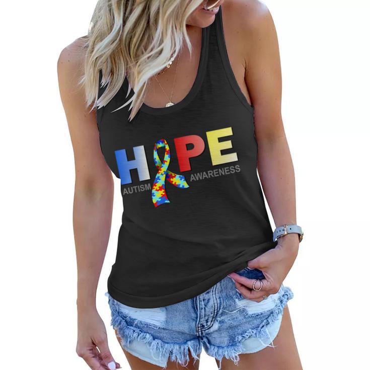 Hope For Autism Awareness Tribute Tshirt Women Flowy Tank