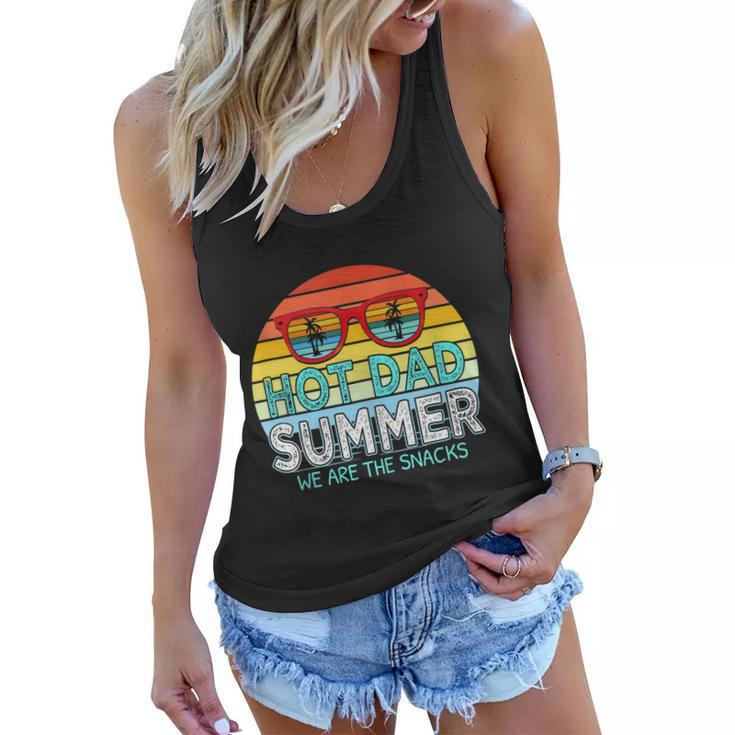 Hot Dad Summer Snacks With Chill Sunglass Vintage Apparel Women Flowy Tank