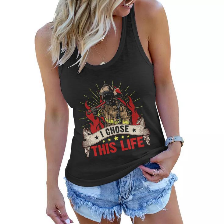 I Chose This Life Thin Red Line Women Flowy Tank