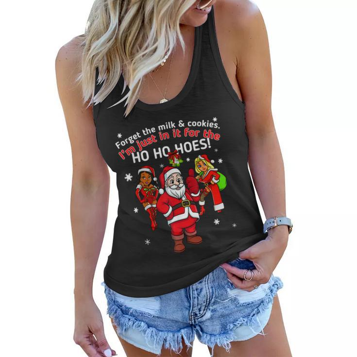 I Do It For The Hos Santa Funny Inappropriate Christmas Men Graphic Design Printed Casual Daily Basic Women Flowy Tank