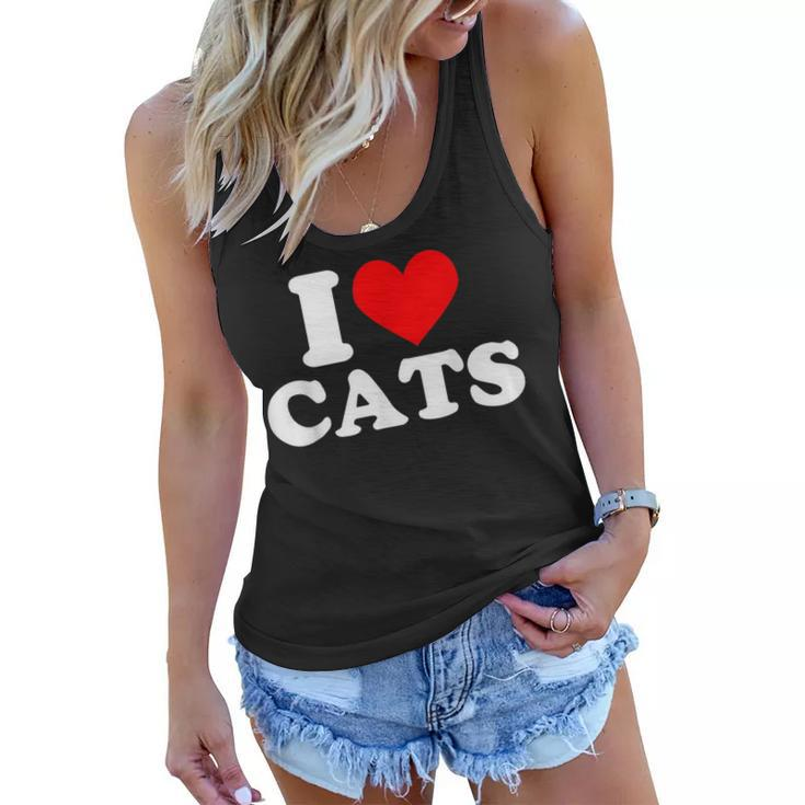 I Heart Cats  - I Heart Cats  I Love Cats  Women Flowy Tank - Thegiftio