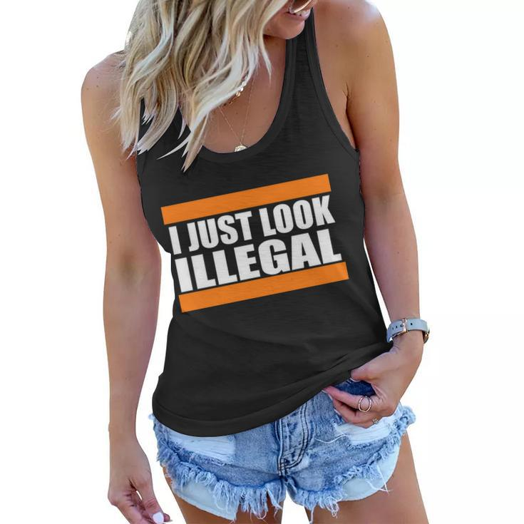 I Just Look Illegal Box Tshirt Women Flowy Tank