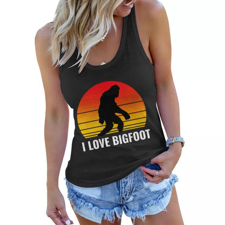 I Love Bigfoot Meaningful Gift Sasquatch Camping Hide And Seek Champion Cool Gif Women Flowy Tank