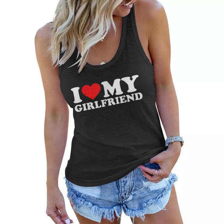 I Love My Girlfriend Tshirt Funny Valentine Red Heart Love Tshirt Women Flowy Tank