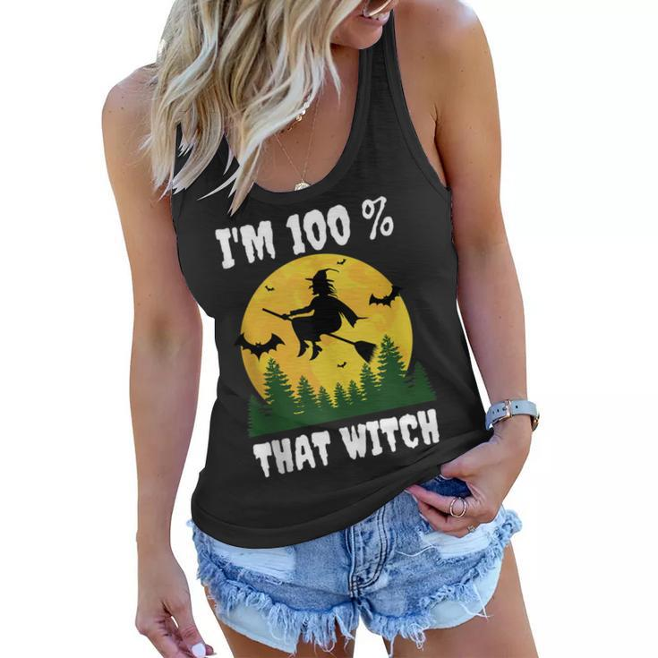 Im 100 Percent That Witch Funny Halloween Dna Results  Women Flowy Tank