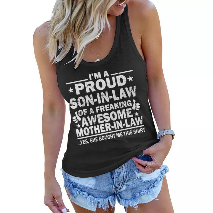 Im A Proud Son In Law Of A Freaking Awesome Mother In Law Tshirt Women Flowy Tank