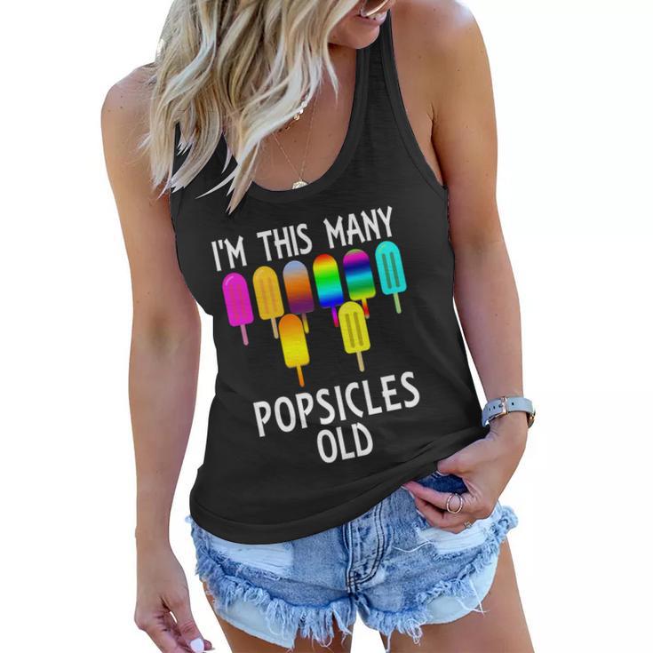 Im This Many Popsicles Old Funny 8Th Birthday Popsicle Gift Women Flowy Tank