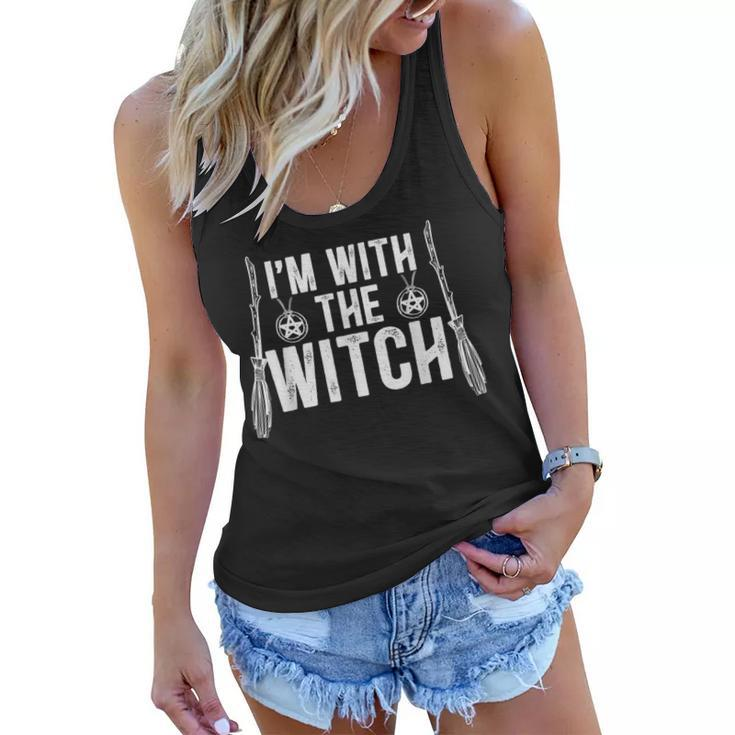 Im With The Witch For A Couples Halloween Witches  Women Flowy Tank