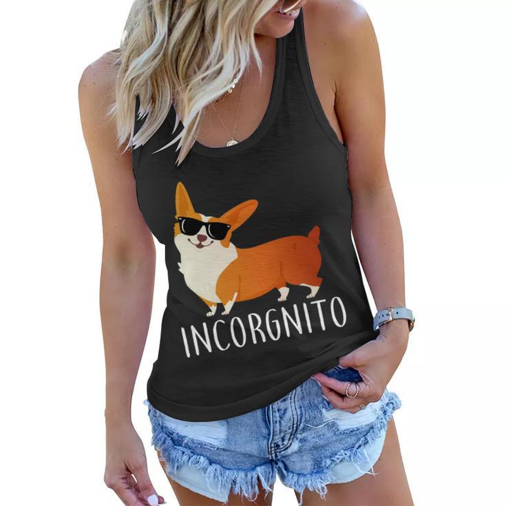Incorgnito Corgi Dog Women Flowy Tank
