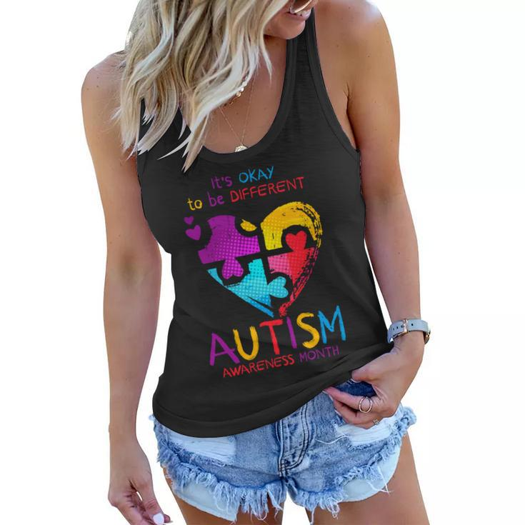 Its Okay To Be Different Autism Awareness Month Tshirt Women Flowy Tank