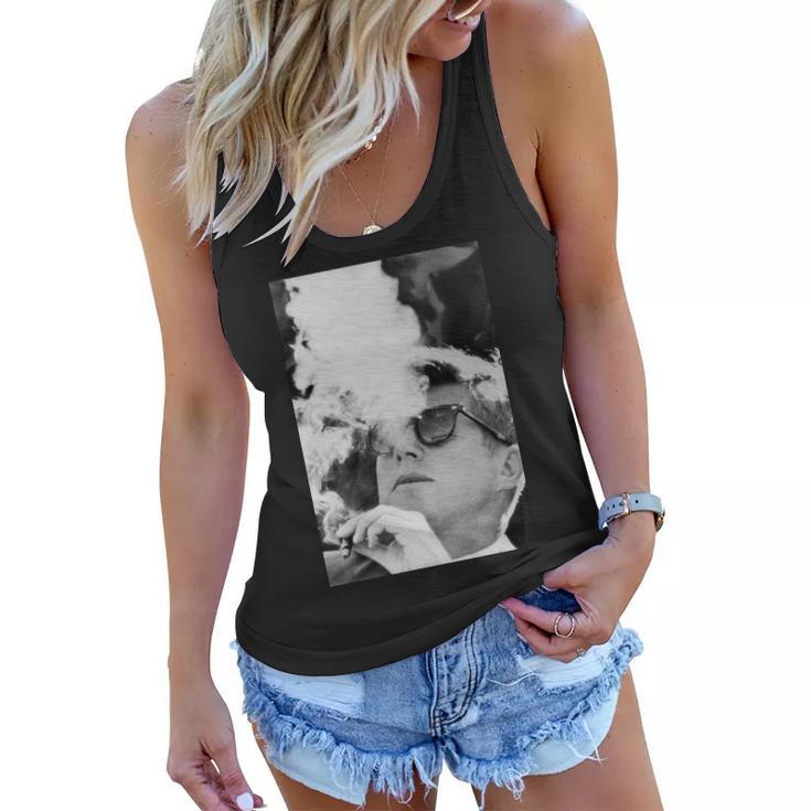 Jfk Smoking With Shades John F Kennedy President Tshirt Women Flowy Tank