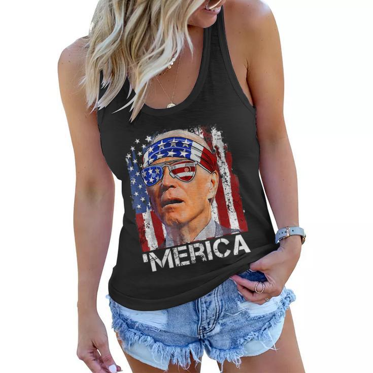 Joe Biden 4Th Of July Merica Men Women American Flag Women Flowy Tank