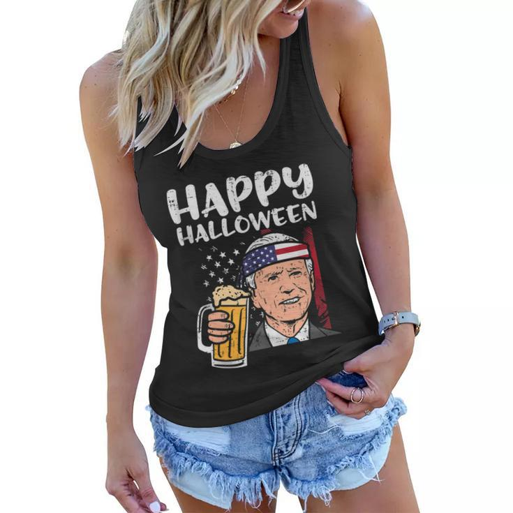 Joe Biden Us Flag Happy Halloween Funny Patriotic Men Women Women Flowy Tank