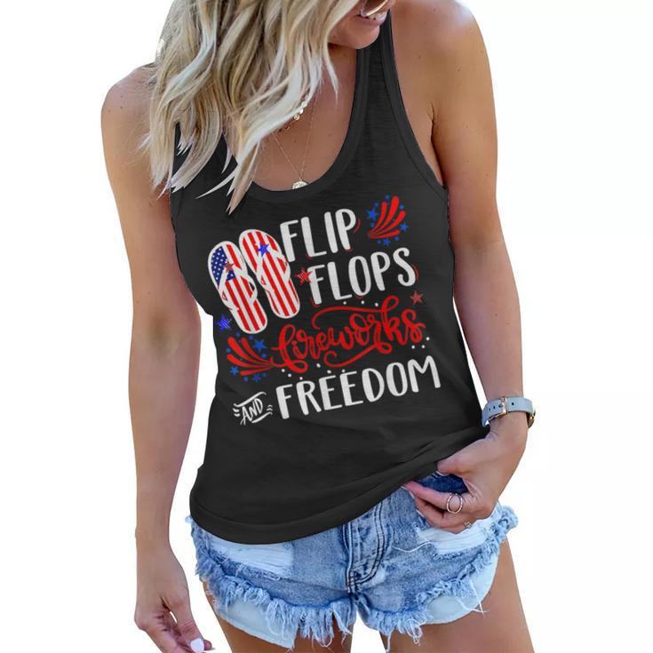 July 4Th Flip Flops Fireworks & Freedom 4Th Of July Party  V2 Women Flowy Tank