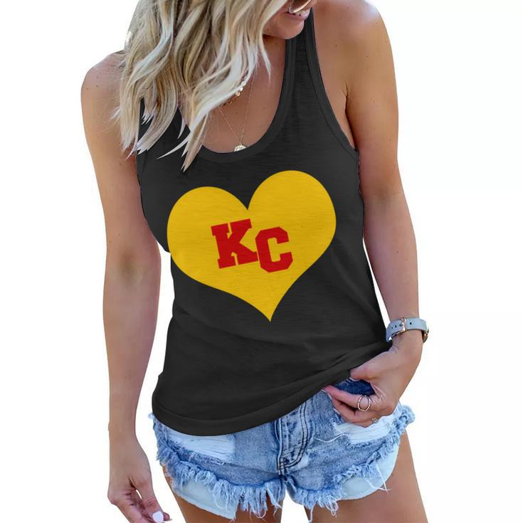Kc Football Heart Kansas City Fan Women Flowy Tank