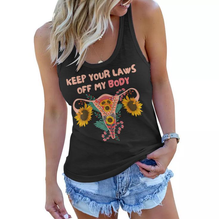 Keep Your Laws Off My Body Pro Choice Feminist Rights  V2 Women Flowy Tank