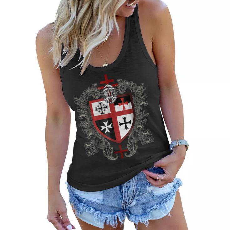 Knight Templar T Shirt - Shield Of The Knight Templar - Knight Templar Store Women Flowy Tank