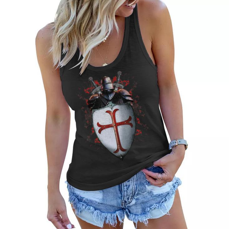 Knights Templar T Shirt - The Brave Knights The Warrior Of God Women Flowy Tank