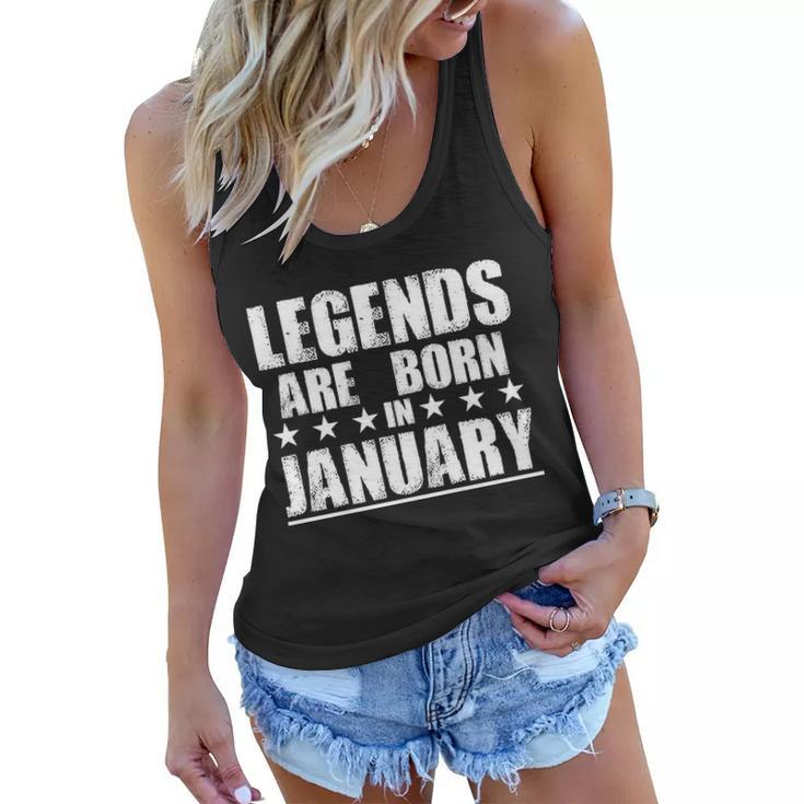 Legends Are Born In January Birthday Tshirt Women Flowy Tank