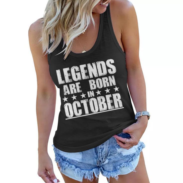 Legends Are Born In October Birthday Tshirt Women Flowy Tank