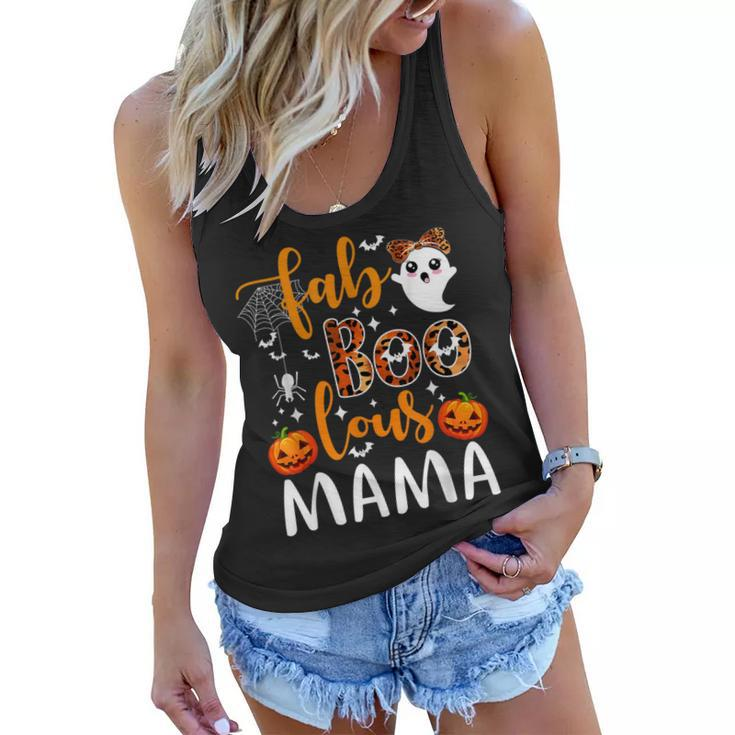 Leopard Fab Boo Lous Mama Spooky Mama Halloween Costume Gift  Women Flowy Tank