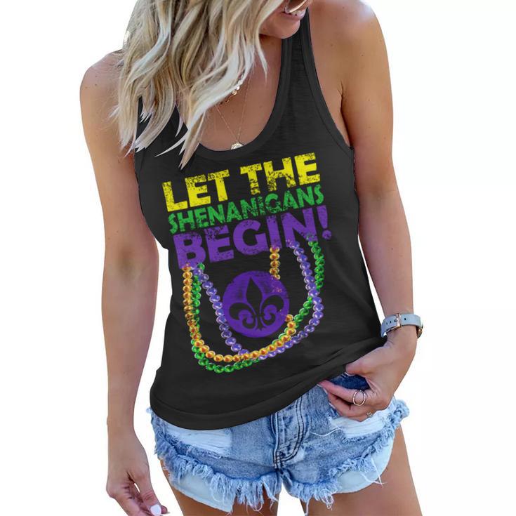 Let Shenanigans Begins Mardi Gras Women Flowy Tank