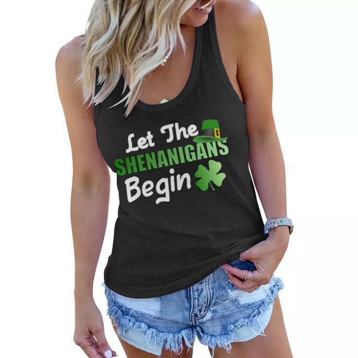 Let The Shenanigans Begin Funny St Patty Tshirt Women Flowy Tank