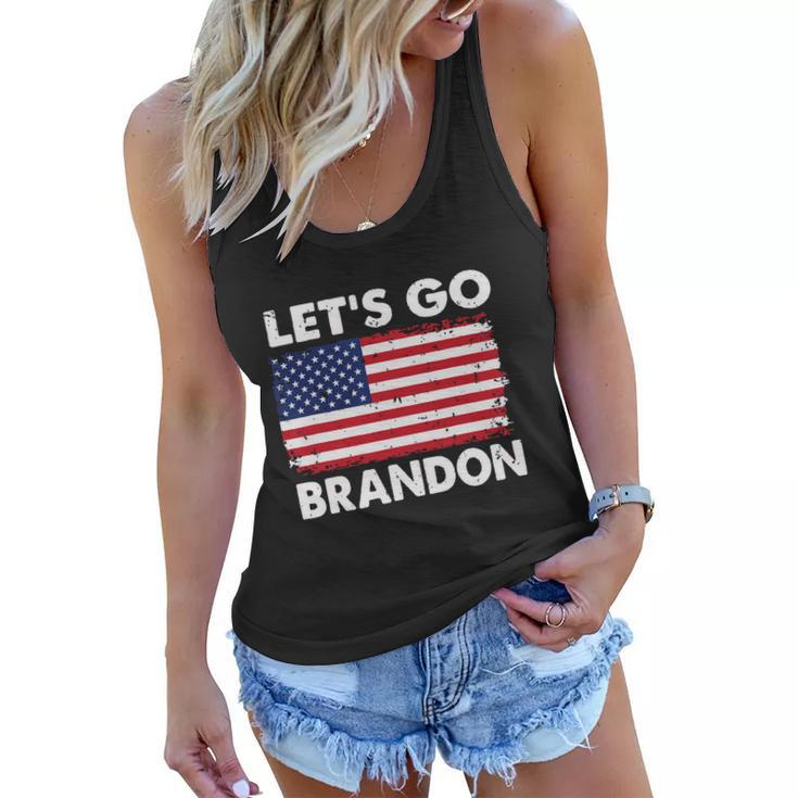 Lets Go Brandon  Lets Go Brandon Flag Tshirt Women Flowy Tank