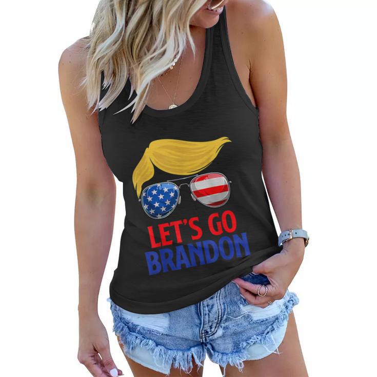 Lets Go Brandon Lets Go Brandon Trump America Flag Women Flowy Tank