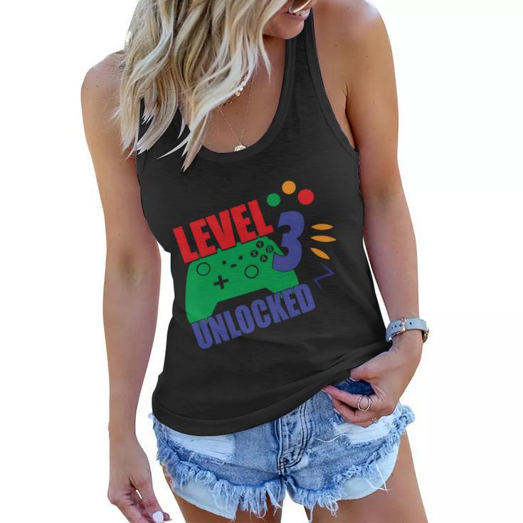 Level 3 Unlocked 3Rd Gamer Video Game Birthday Video Game Graphic Design Printed Casual Daily Basic Women Flowy Tank