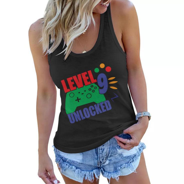 Level 9 Unlocked  9Th Gamer Video Game Birthday Video Game Graphic Design Printed Casual Daily Basic Women Flowy Tank