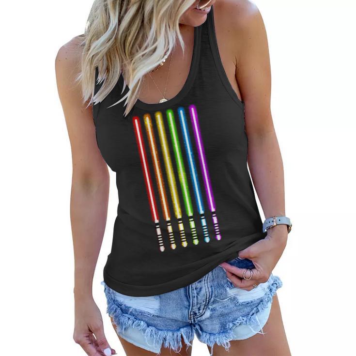 Lgbt Flag Light Swords Saber Gay Pride Women Flowy Tank