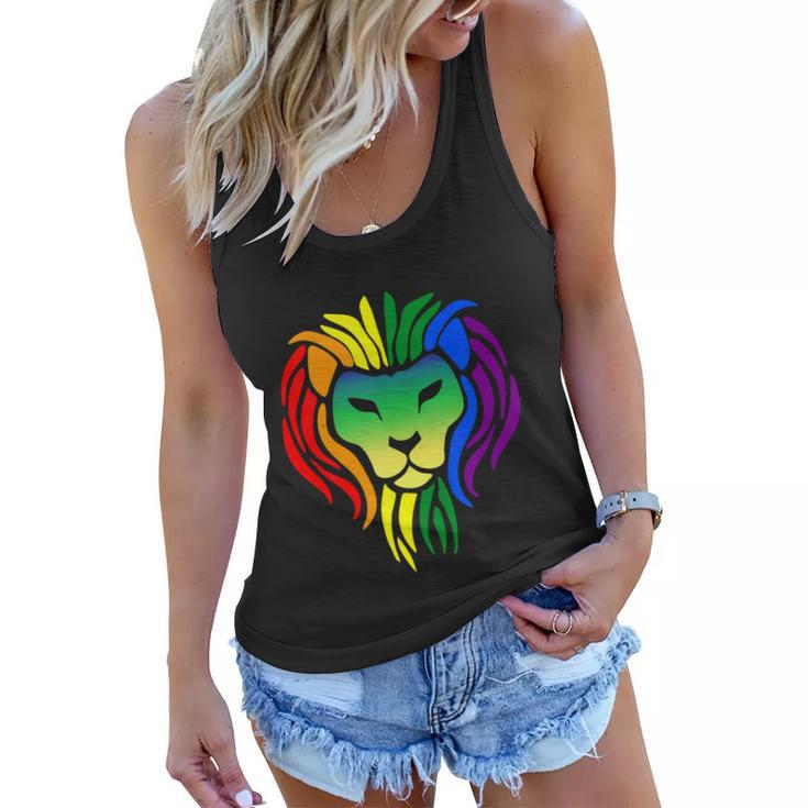 Lgbt Gay Pride Flag Proud Lion Lgbt Gay Pride Graphic Design Printed Casual Daily Basic Women Flowy Tank