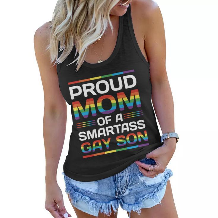 Lgbt Proud Mom Of A Smartass Pride Month Women Flowy Tank
