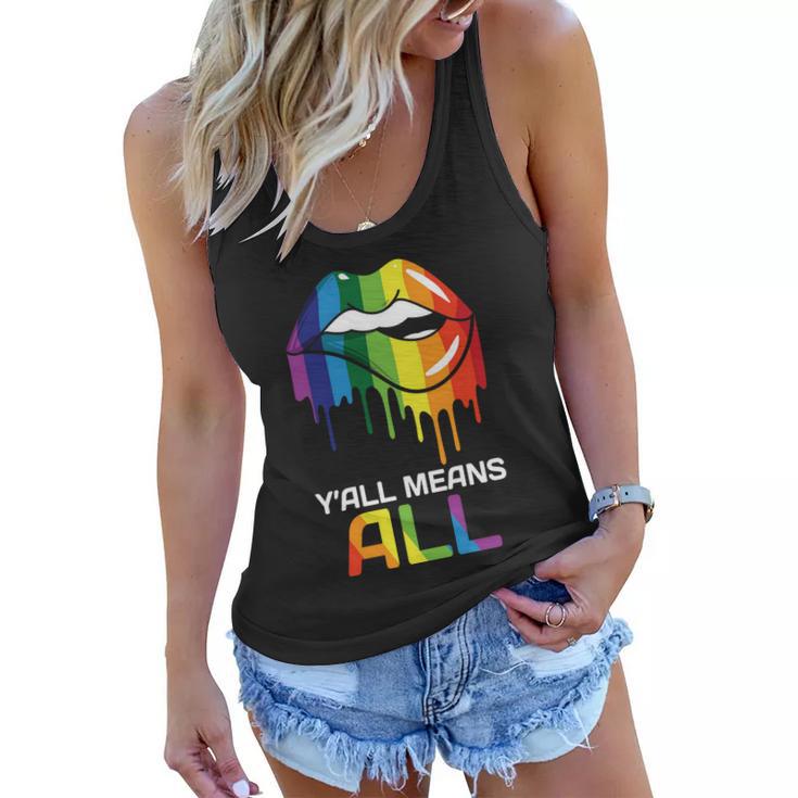 Lgbt Yall Mean All Rainbow Pride Month Women Flowy Tank