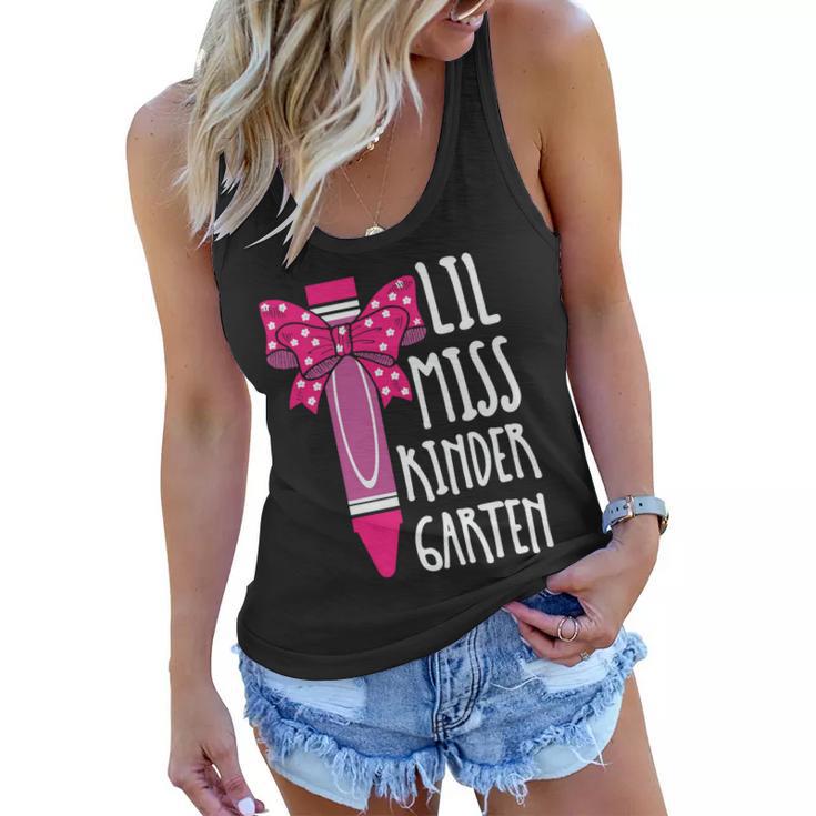 Little Miss Kindergarten Cray On Back To School First Day Of School Women Flowy Tank