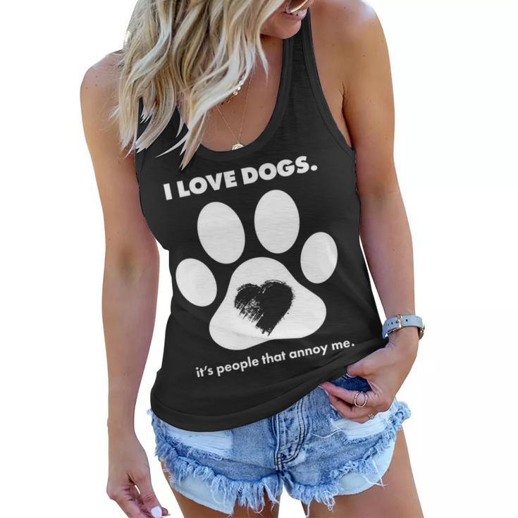 Love Dogs Hate People Tshirt Women Flowy Tank