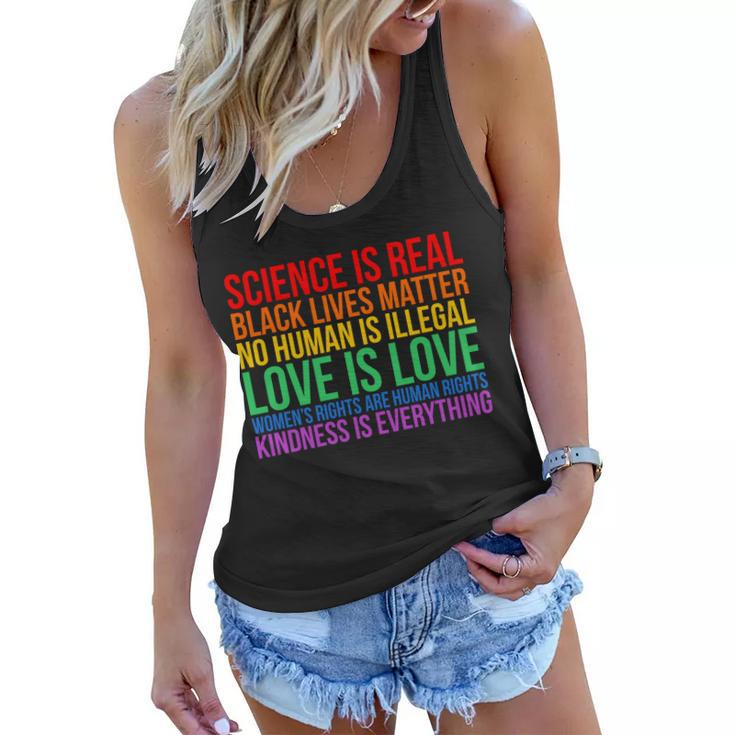 Love Kindness Science Black Lives Lgbt Equality Women Flowy Tank