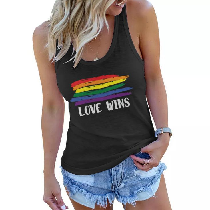 Love Wins Lgbt Gay Pride Lesbian Bisexual Ally Quote Women Flowy Tank