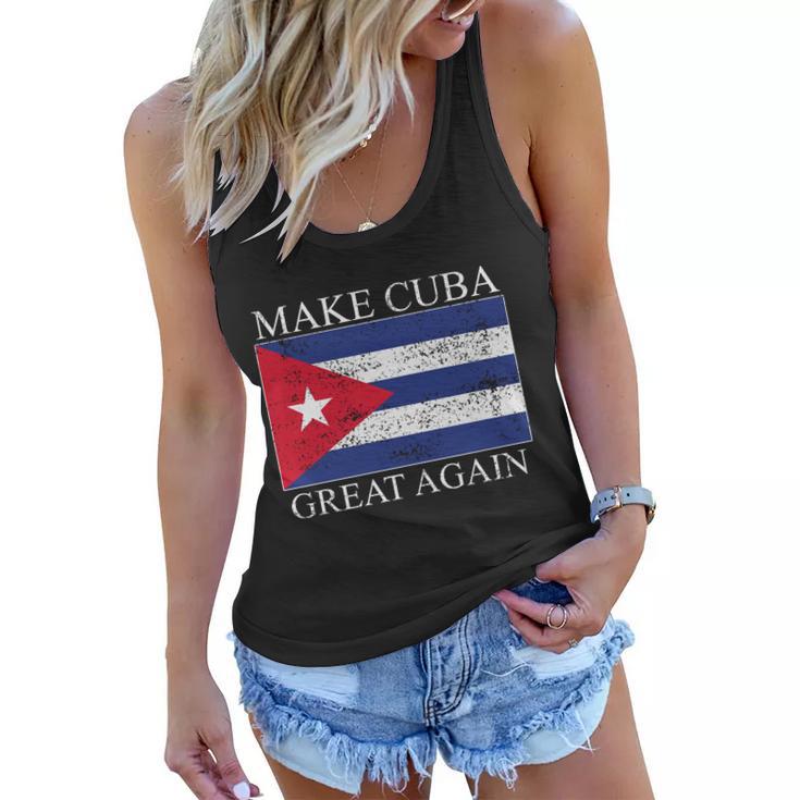 Make Cuba Great Again Cuban Flag Women Flowy Tank