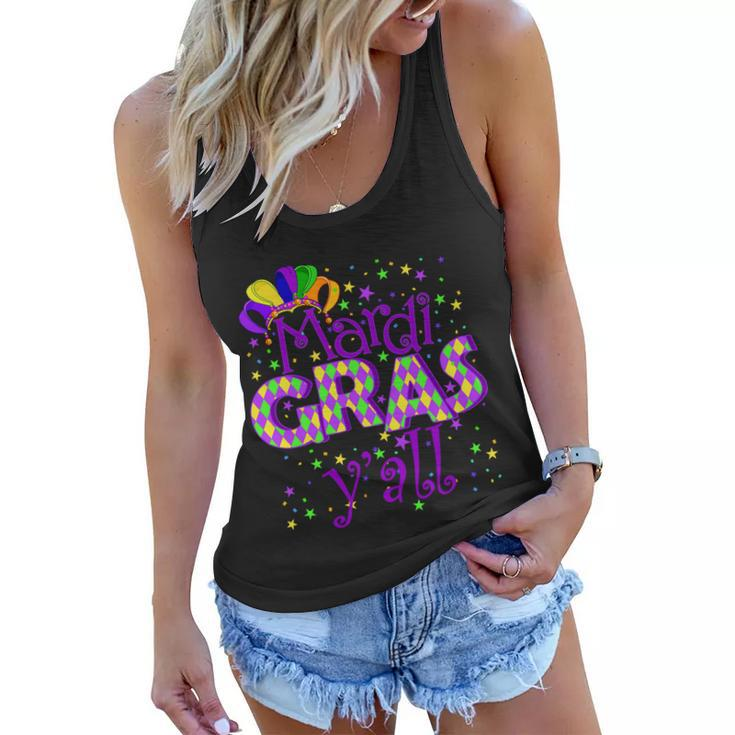 Mardi Gras Yall New Orleans Party T-Shirt Graphic Design Printed Casual Daily Basic Women Flowy Tank