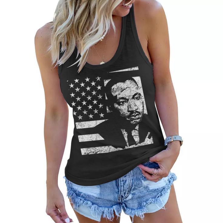 Martin Luther King Jr Distressed Mlk Flag Women Flowy Tank