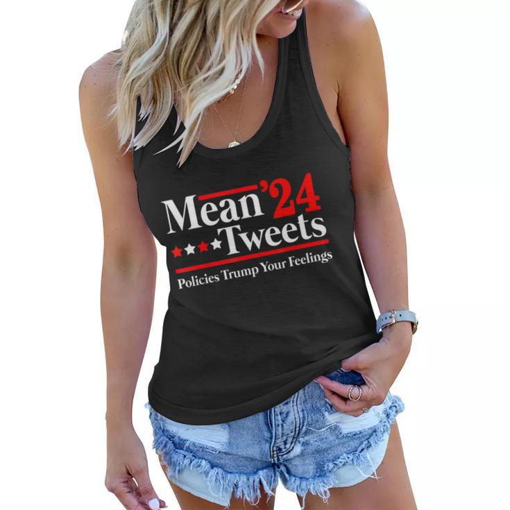 Mean Tweets 2024 Pro Donald Trump 24 Funny Anti Biden Tshirt Women Flowy Tank