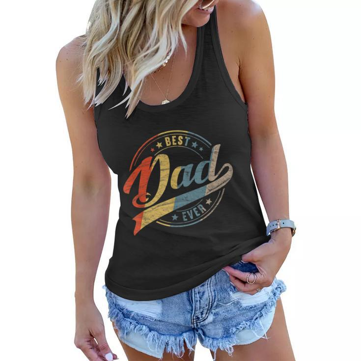 Mens Retro Vintage Best Dad Ever Father Daddy Fathers Day Gift Women Flowy Tank
