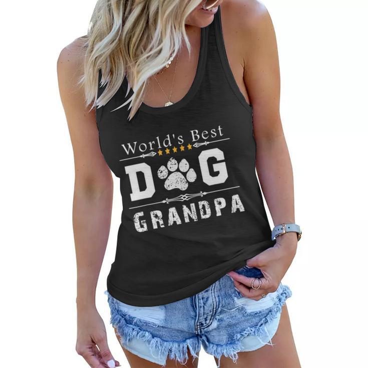 Mens Worlds Best Dog Grandpa Women Flowy Tank